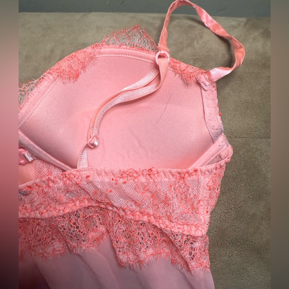 Elegant BubbleGum Pink Women’s Size 36B Victoria’s Secret Lace Babydoll Lingerie - Picture 10 of 11